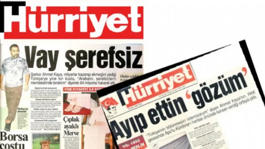 Hürriyet Ahmet Kaya Manşeti