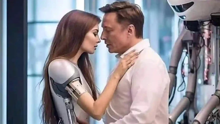 Elon Musk İnsansı Robot Öpüşme